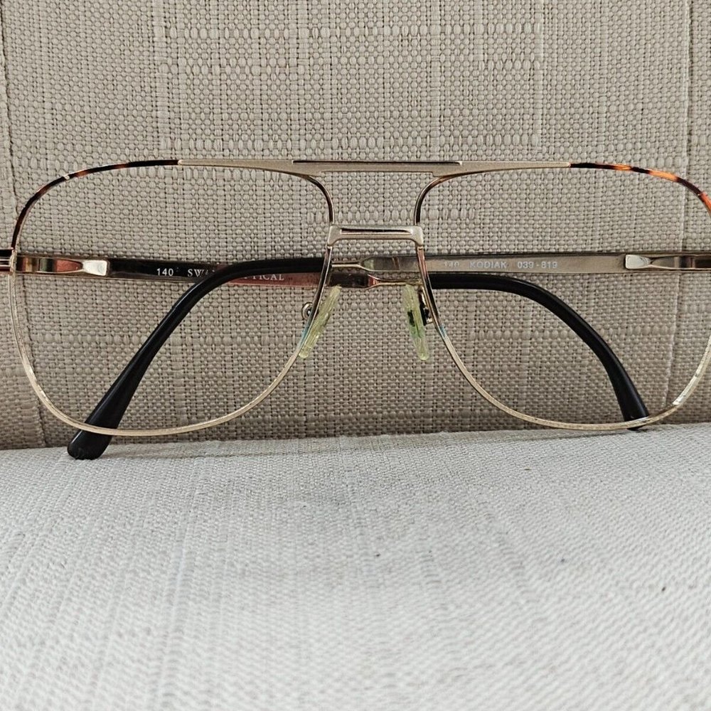 Swank Optical Vintage Men Eyeglasses Gold Tone KODIAK 58[]16 140 Glasses - Picture 3 of 11